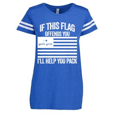 If This USA Goth Girls Flag Offends You, I'll Help You Pack Enza Ladies Jersey Football T-Shirt