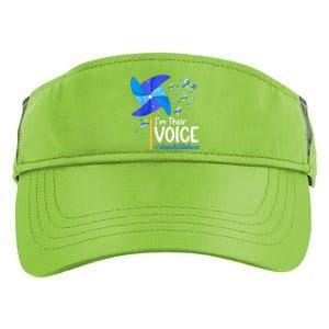 I'm Their Voice Pinwheel Child Abuse Prevention Awareness Adult Drive Performance Visor