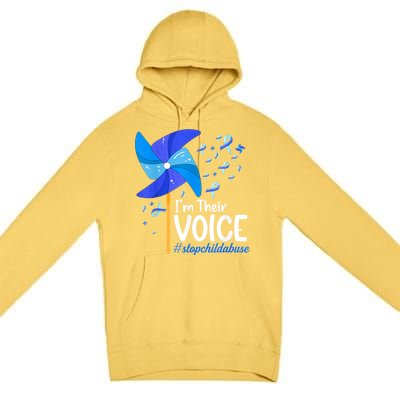 I'm Their Voice Pinwheel Child Abuse Prevention Awareness Premium Pullover Hoodie