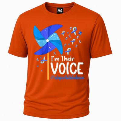 I'm Their Voice Pinwheel Child Abuse Prevention Awareness Cooling Performance Crew T-Shirt