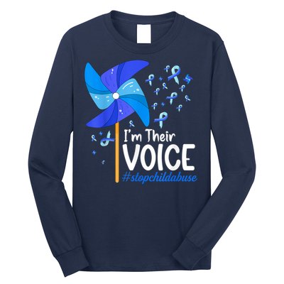 I'm Their Voice Pinwheel Child Abuse Prevention Awareness Long Sleeve Shirt