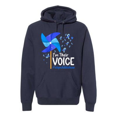 I'm Their Voice Pinwheel Child Abuse Prevention Awareness Premium Hoodie