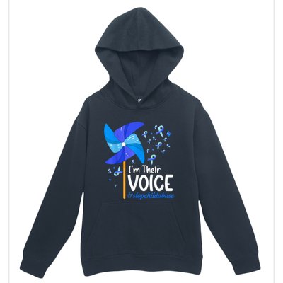 I'm Their Voice Pinwheel Child Abuse Prevention Awareness Urban Pullover Hoodie