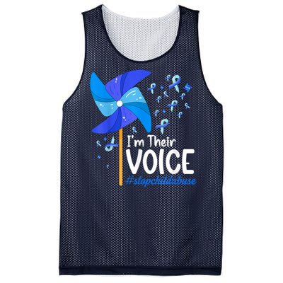 I'm Their Voice Pinwheel Child Abuse Prevention Awareness Mesh Reversible Basketball Jersey Tank