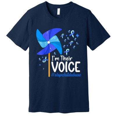 I'm Their Voice Pinwheel Child Abuse Prevention Awareness Premium T-Shirt