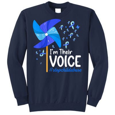 I'm Their Voice Pinwheel Child Abuse Prevention Awareness Tall Sweatshirt