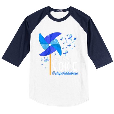 I'm Their Voice Pinwheel Child Abuse Prevention Awareness Baseball Sleeve Shirt