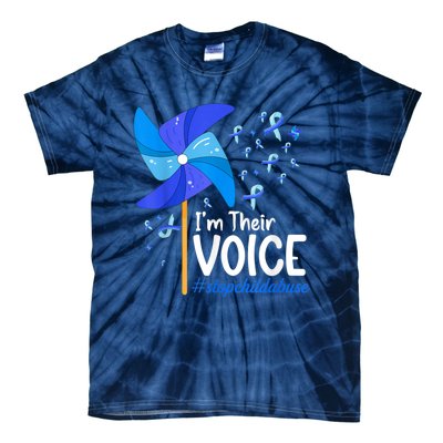 I'm Their Voice Pinwheel Child Abuse Prevention Awareness Tie-Dye T-Shirt