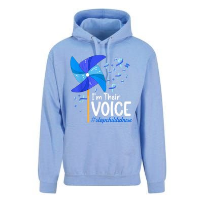 I'm Their Voice Pinwheel Child Abuse Prevention Awareness Unisex Surf Hoodie