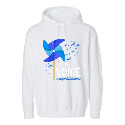 I'm Their Voice Pinwheel Child Abuse Prevention Awareness Garment-Dyed Fleece Hoodie