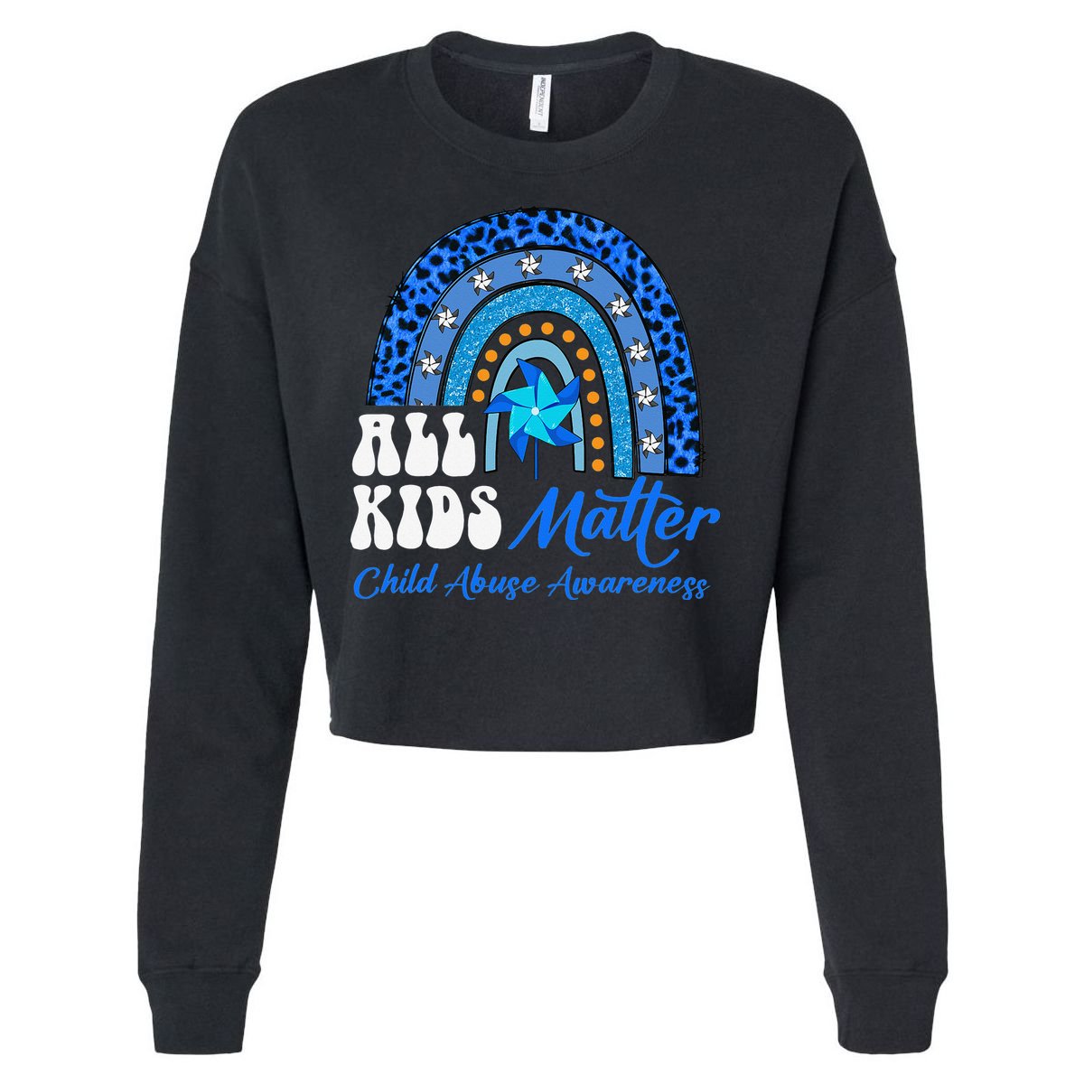I'm Their Voice Pinwheel Child Abuse Prevention Awareness Cropped Pullover Crew