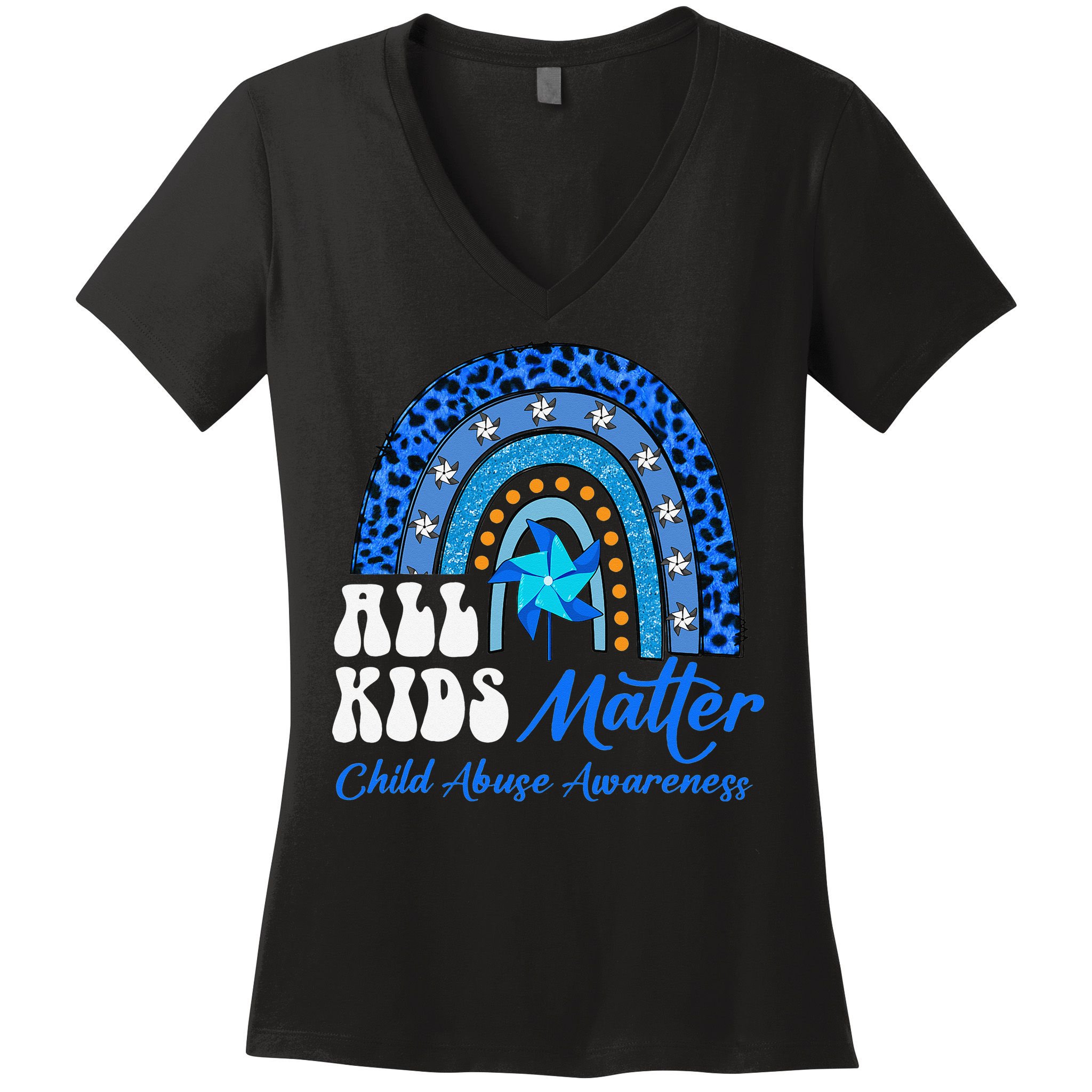 I'm Their Voice Pinwheel Child Abuse Prevention Awareness Women's V-Neck T-Shirt