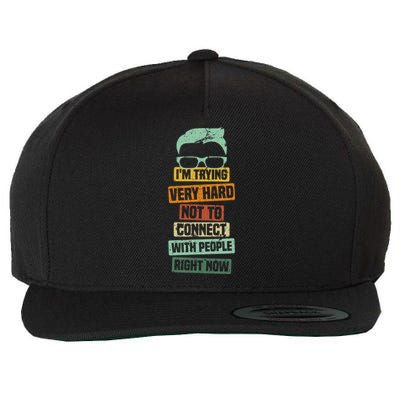 I’M Trying Very Hard Not To Connect With People Right Now Wool Snapback Cap