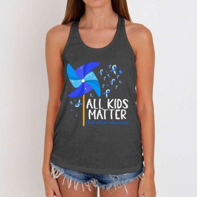 Im Their Voice Stop Child Abuse Prevention Awareness Month Women's Knotted Racerback Tank