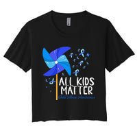 Im Their Voice Stop Child Abuse Prevention Awareness Month Women's Crop Top Tee