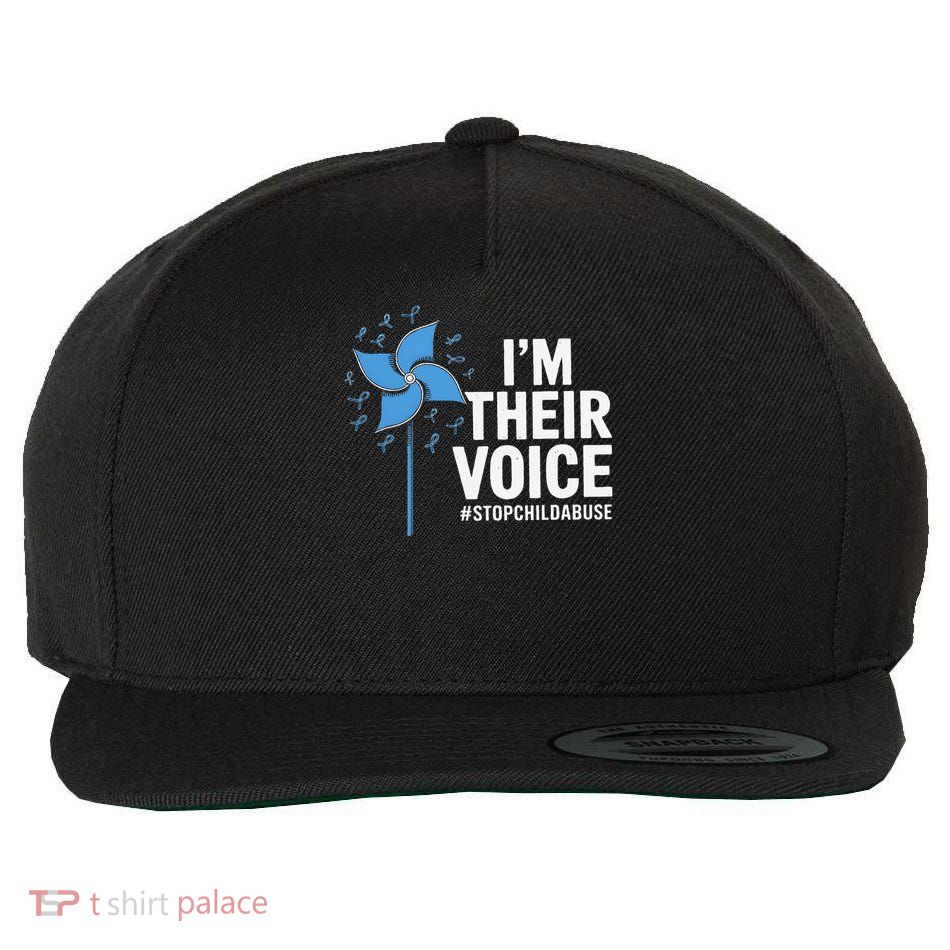 Im Their Voice Pinwheel Child Abuse Prevention Awareness Wool Snapback Cap