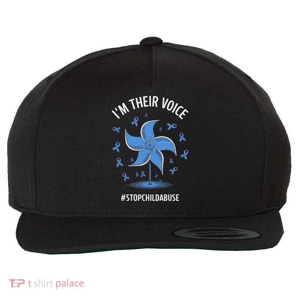 Im Their Voice Pinwheel Child Abuse Prevention Awareness Wool Snapback Cap