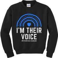 Im Their Voice Heart Child Abuse Awareness Month Prevention Kids Sweatshirt