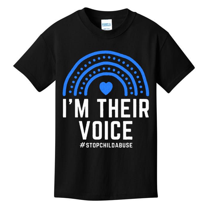 Im Their Voice Heart Child Abuse Awareness Month Prevention Kids T-Shirt