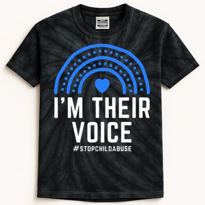 Im Their Voice Heart Child Abuse Awareness Month Prevention Kids Tie-Dye T-Shirt