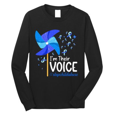 Im Their Voice Pinwheel Child Abuse Prevention Awareness Long Sleeve Shirt