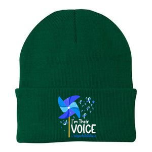 Im Their Voice Pinwheel Child Abuse Prevention Awareness Knit Cap Winter Beanie