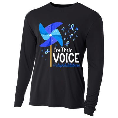 Im Their Voice Pinwheel Child Abuse Prevention Awareness Cooling Performance Long Sleeve Crew