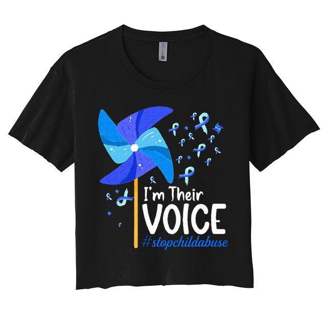 Im Their Voice Pinwheel Child Abuse Prevention Awareness Crop Top