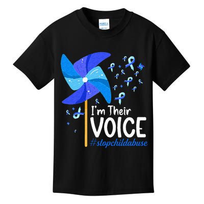 Im Their Voice Pinwheel Child Abuse Prevention Awareness Kids T-Shirt