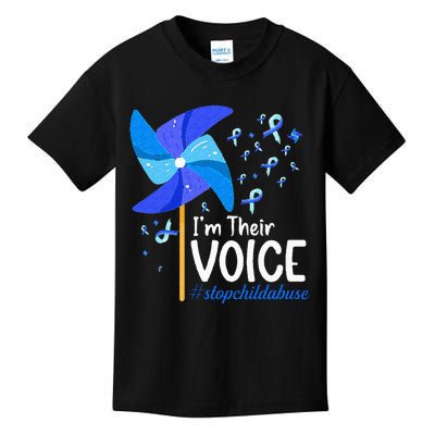 Im Their Voice Pinwheel Child Abuse Prevention Awareness Kids T-Shirt