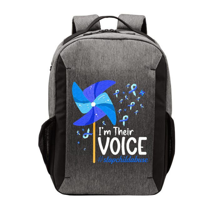 Im Their Voice Pinwheel Child Abuse Prevention Awareness Vector Backpack
