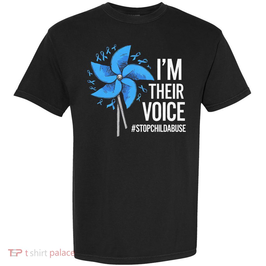 Im Their Voice Pinwheel Child Abuse Prevention Awareness Garment-Dyed Heavyweight T-Shirt
