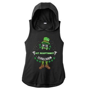 Im The Vet Receptionist Leprechaun St Patricks Day Gift Ladies PosiCharge Tri-Blend Wicking Draft Hoodie Tank