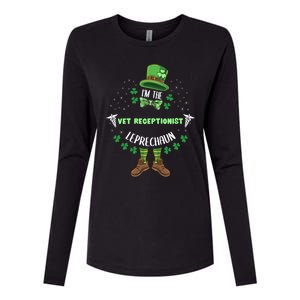 Im The Vet Receptionist Leprechaun St Patricks Day Gift Womens Cotton Relaxed Long Sleeve T-Shirt