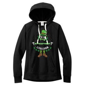 Im The Vet Receptionist Leprechaun St Patricks Day Gift Women's Fleece Hoodie