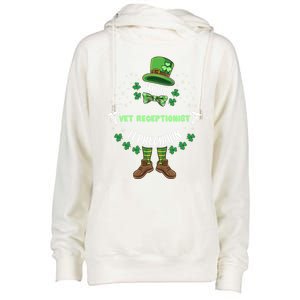 Im The Vet Receptionist Leprechaun St Patricks Day Gift Womens Funnel Neck Pullover Hood