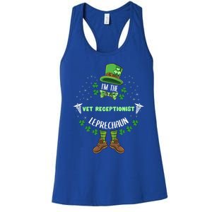 Im The Vet Receptionist Leprechaun St Patricks Day Gift Women's Racerback Tank