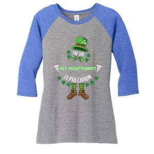 Im The Vet Receptionist Leprechaun St Patricks Day Gift Women's Tri-Blend 3/4-Sleeve Raglan Shirt