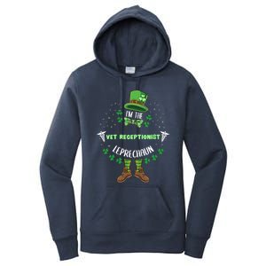 Im The Vet Receptionist Leprechaun St Patricks Day Gift Women's Pullover Hoodie