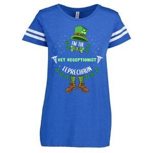 Im The Vet Receptionist Leprechaun St Patricks Day Gift Enza Ladies Jersey Football T-Shirt