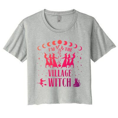 Im The Village Witch Costume Halloween Quote Art Gift Women's Crop Top Tee