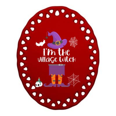 Im The Village Witch Halloween Matching Group Costume Gift Ceramic Oval Ornament