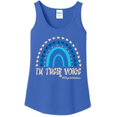 Im Their Voice Stop Abuse Prevention Awareness Month Cool Gift Ladies Essential Tank