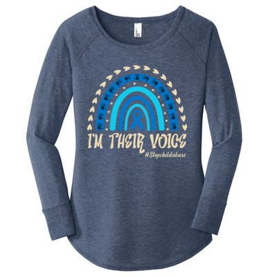 Im Their Voice Stop Abuse Prevention Awareness Month Cool Gift Women's Perfect Tri Tunic Long Sleeve Shirt