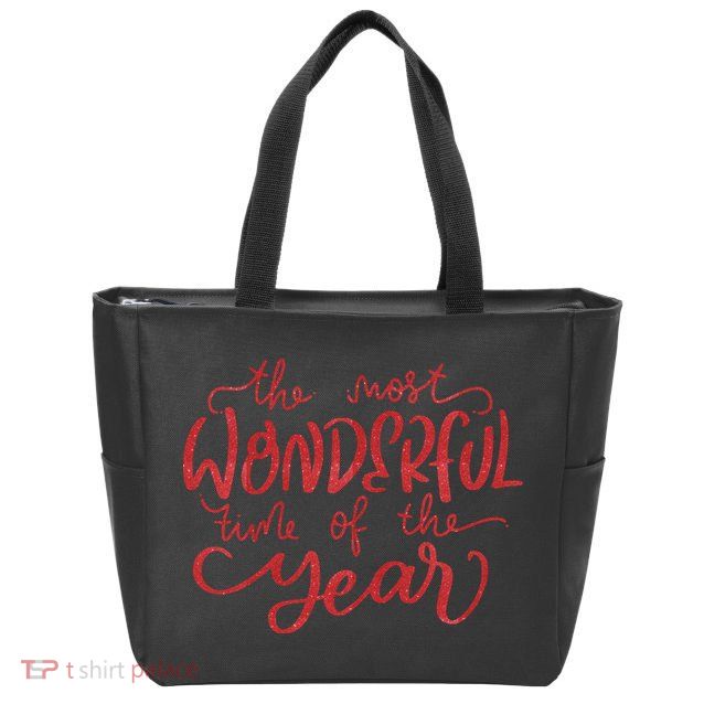 It's The Wonderful Time Of The Year Christmas Season Festive Zip Tote Bag