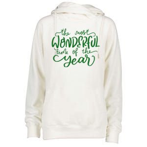 It's The Wonderful Time Of The Year Christmas Season Festive Womens Funnel Neck Pullover Hood