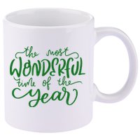 It's The Wonderful Time Of The Year Christmas Season Festive 11oz C Handle Ceramic Mug