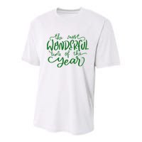 It's The Wonderful Time Of The Year Christmas Season Festive Youth Performance Sprint T-Shirt