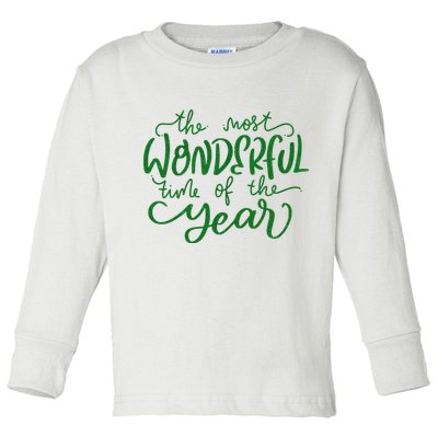 It's The Wonderful Time Of The Year Christmas Season Festive Toddler Long Sleeve Shirt