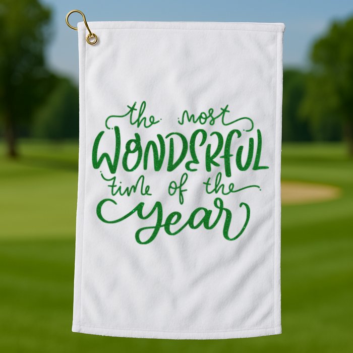 It's The Wonderful Time Of The Year Christmas Season Festive Golf Towel